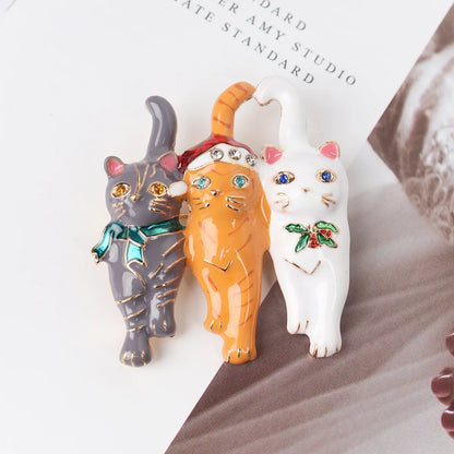 Cute Cat Alloy Enamel Plating Unisex Brooches