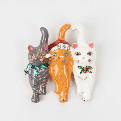 Cute Cat Alloy Enamel Plating Unisex Brooches