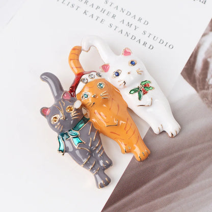 Cute Cat Alloy Enamel Plating Unisex Brooches