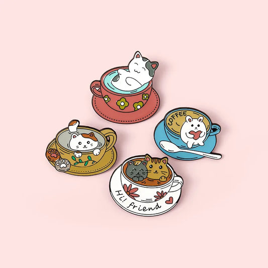 Cute Cat Alloy Enamel Unisex Brooches