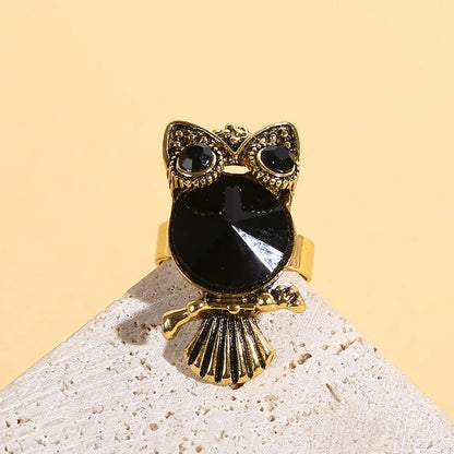 Cute Cat Alloy Inlay Rhinestones Women'S Open Ring 1 Piece