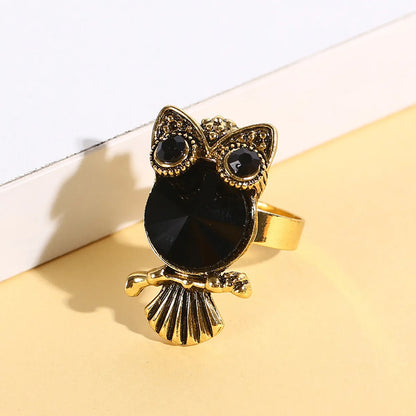 Cute Cat Alloy Inlay Rhinestones Women'S Open Ring 1 Piece