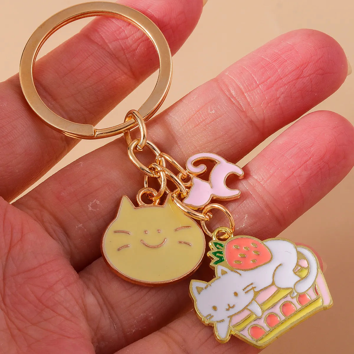 Cute Cat Alloy Keychain