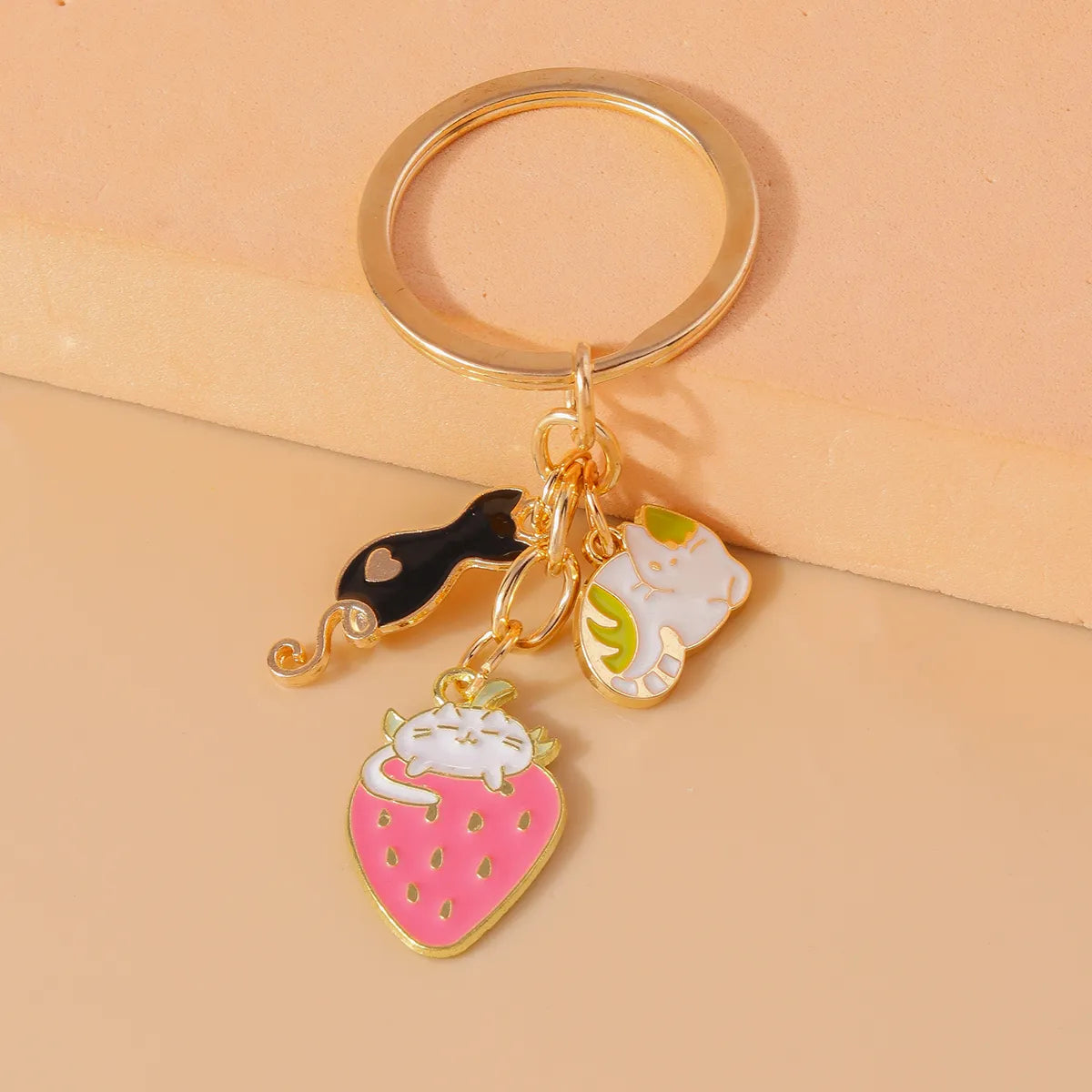 Cute Cat Alloy Keychain