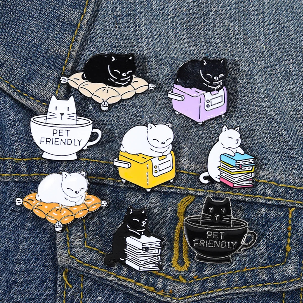 Cute Cat Alloy Stoving Varnish Brooches