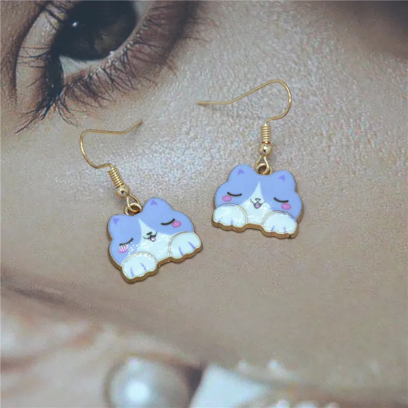 Cute Cat Alloy Women'S Drop Earrings 1 Pair