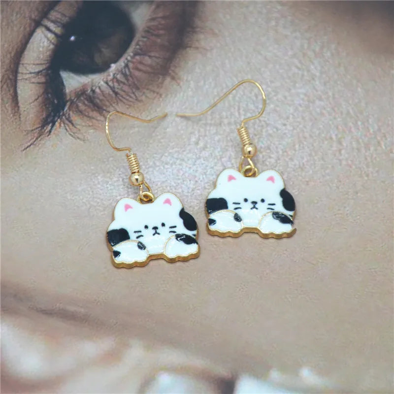 Cute Cat Alloy Women'S Drop Earrings 1 Pair