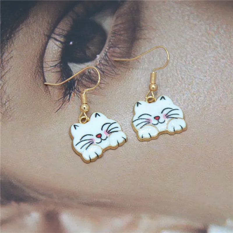 Cute Cat Alloy Women'S Drop Earrings 1 Pair