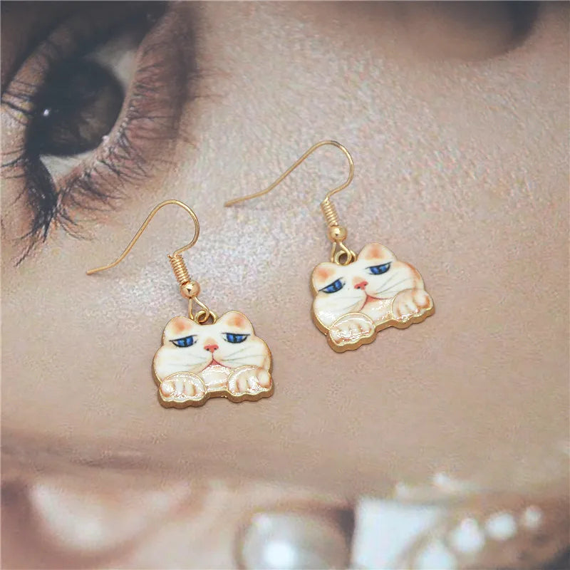 Cute Cat Alloy Women'S Drop Earrings 1 Pair