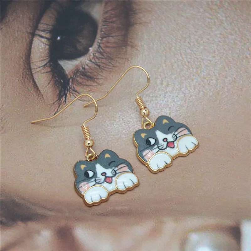 Cute Cat Alloy Women'S Drop Earrings 1 Pair