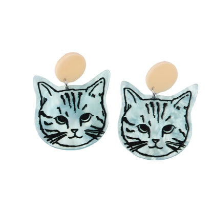 Cute Cat Arylic Drop Earrings