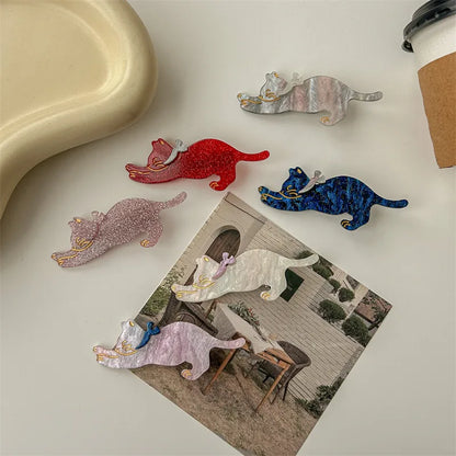 Cute Cat Arylic Hair Clip