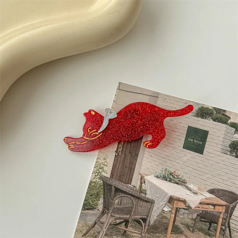 Cute Cat Arylic Hair Clip