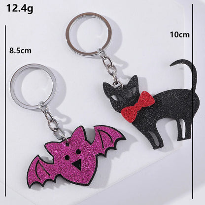 Cute Cat Bat Ghost Pumpkin Keychain Wholesale Nihaojewelry