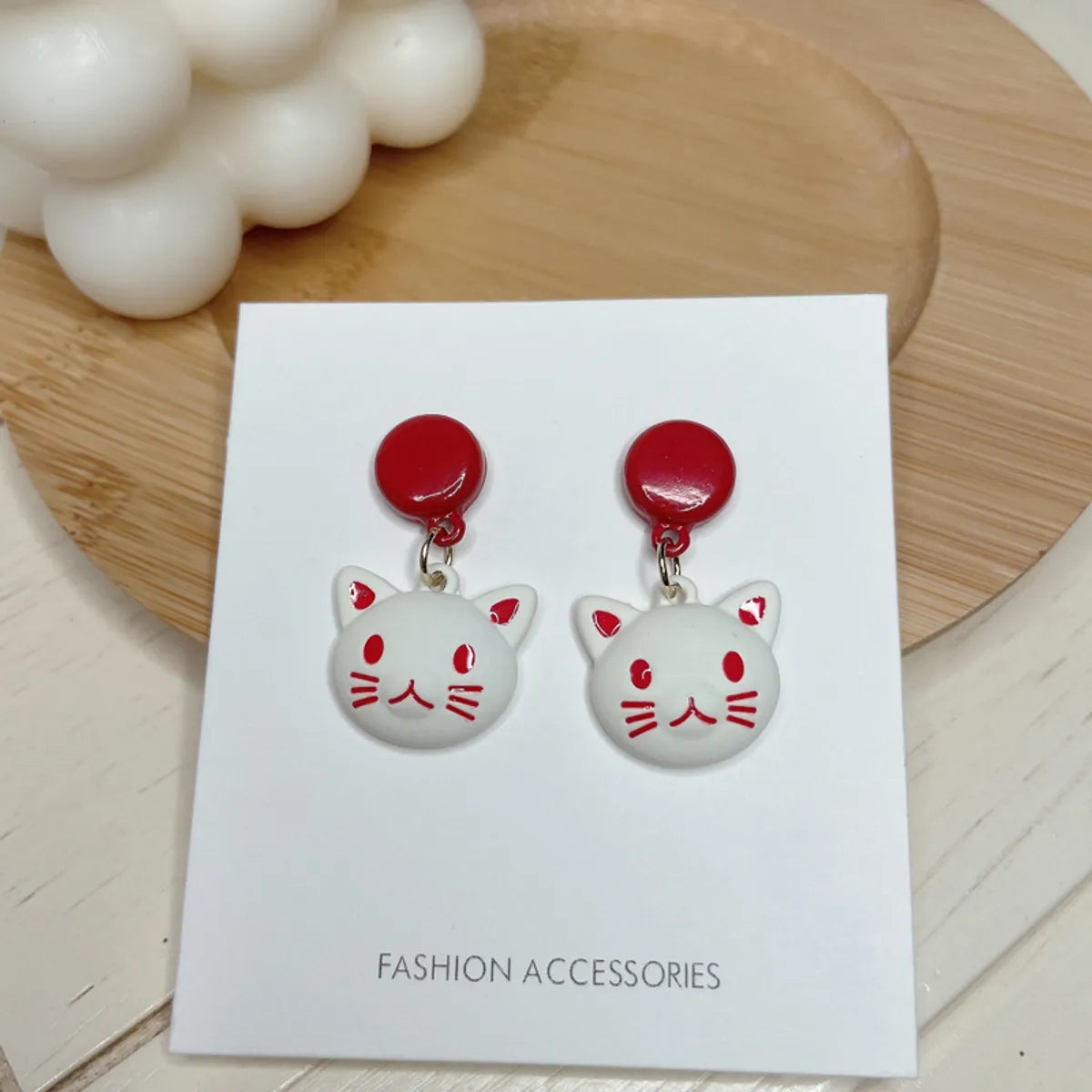 Cute Cat Earrings Fashion Personality Painted Earrings