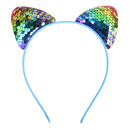 Cute Cat Ears Cloth Sequins Hair Band 1 Piece