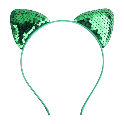 Cute Cat Ears Cloth Sequins Hair Band 1 Piece