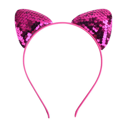 Cute Cat Ears Cloth Sequins Hair Band 1 Piece