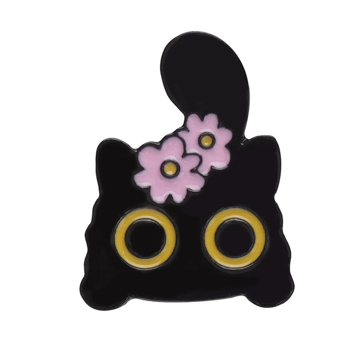 Cute Cat Flower Alloy Stoving Varnish Unisex Brooches