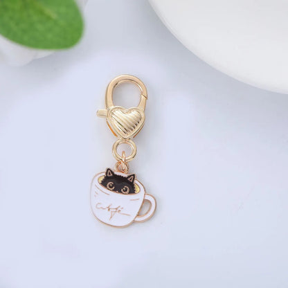 Cute Cat Metal Women'S Bag Pendant Keychain