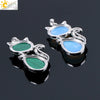Cute Cat Pendant Necklace For Women With Natural Stone And Alloy Accessories Minimalist Animal Jewelry Polished Hanging Ornament