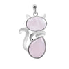 Cute Cat Pendant Necklace For Women With Natural Stone And Alloy Accessories Minimalist Animal Jewelry Polished Hanging Ornament