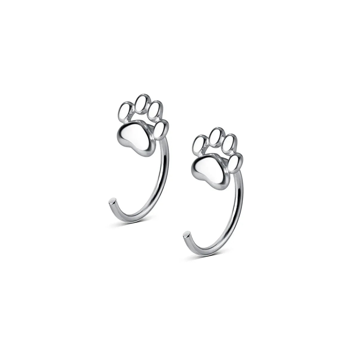 Cute Cat's Paw Sterling Silver Plating Ear Studs 1 Pair