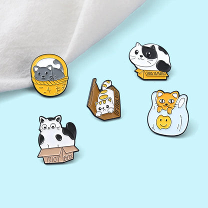 Cute Cats Trinkets Cartoon Fashion Alloy Brooch