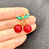 Cute Cherry Alloy Enamel Rhinestones Women'S Brooches