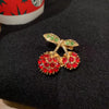 Cute Cherry Alloy Enamel Rhinestones Women'S Brooches