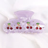 Cute Cherry Arylic Hollow Out Inlay Rhinestones Hair Claws 1 Piece