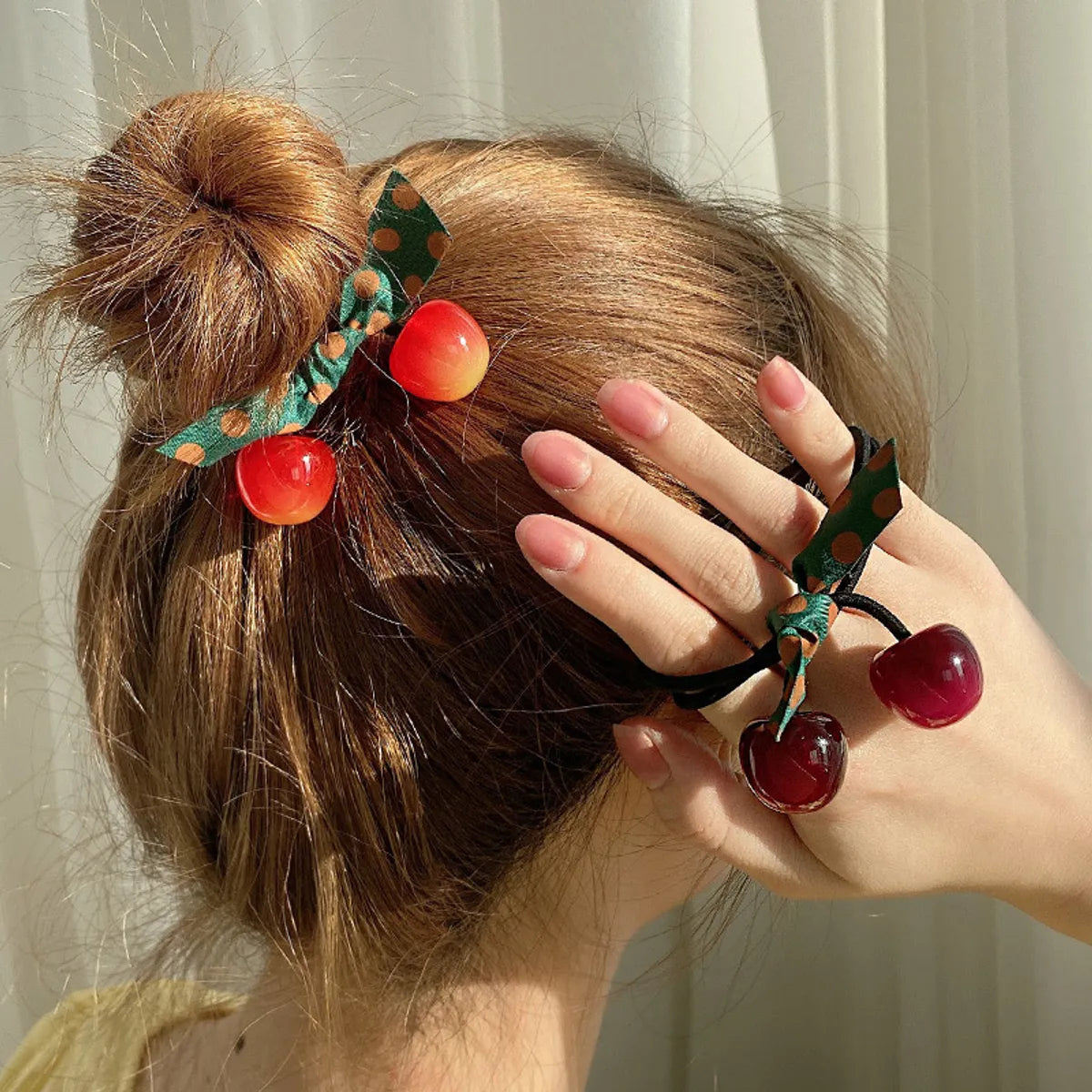 Cute Cherry Resin Hair Tie