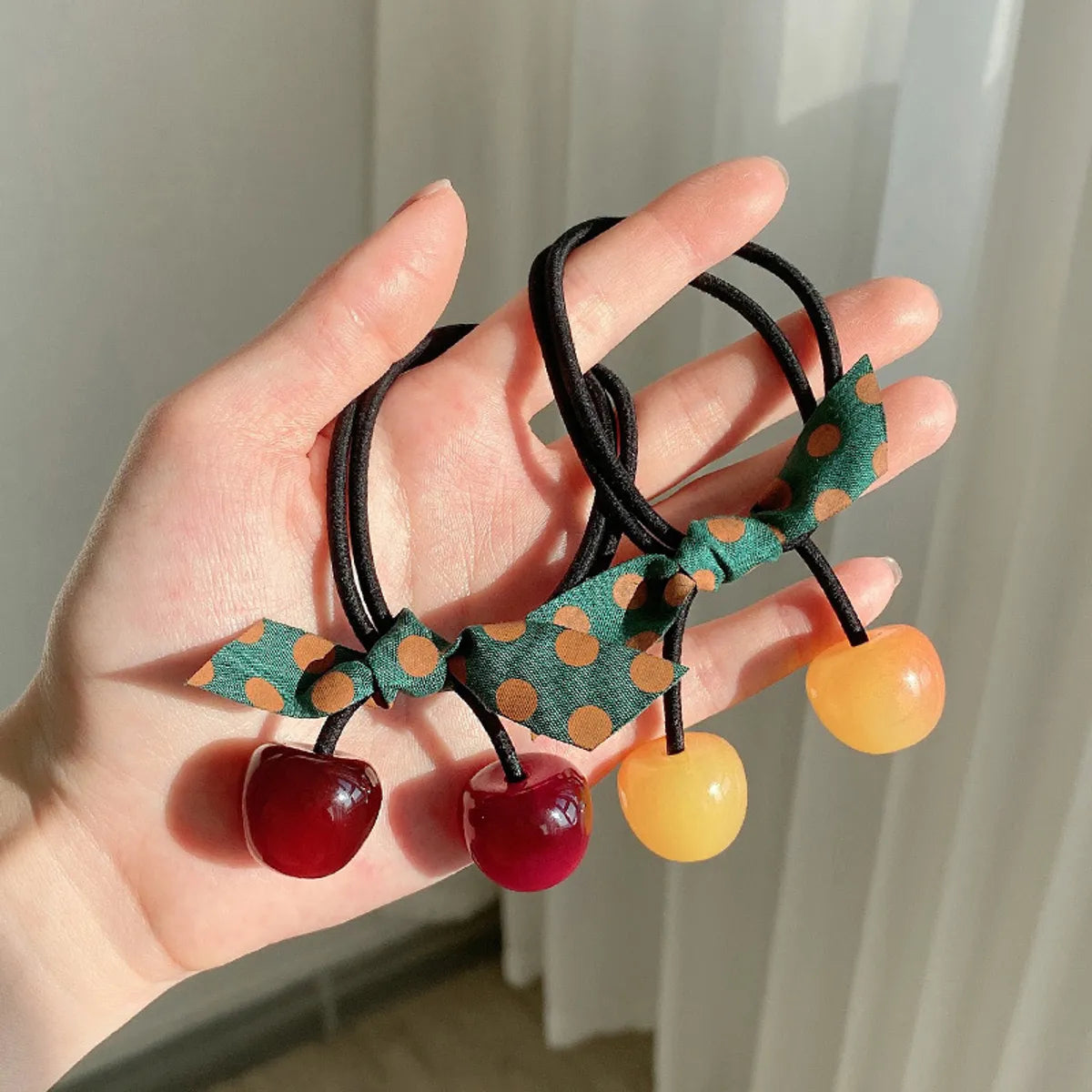 Cute Cherry Resin Hair Tie