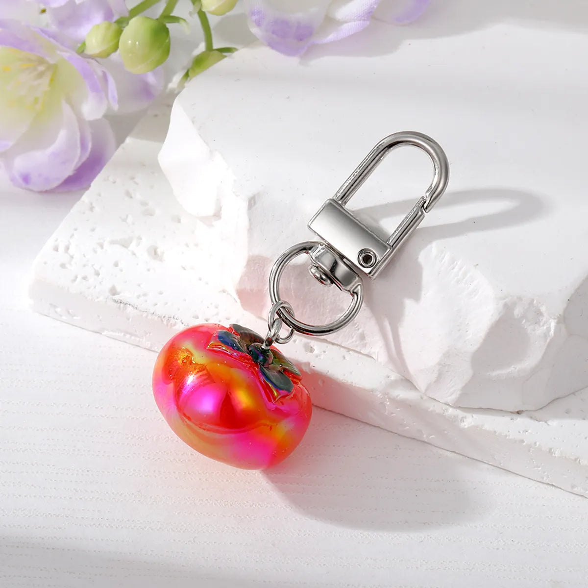 Cute Cherry Strawberry Tomato Resin Bag Pendant Keychain