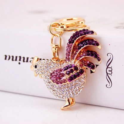 Cute Chicken Alloy Women'S Keychain