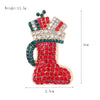Cute Christmas Boot Brooch Pin With Diamond Embellishment Handmade Animalshaped Zinc Alloy Festival Jewelry