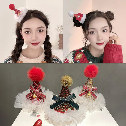 Cute Christmas Hat Alloy Hair Clip