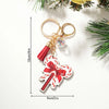 Cute Christmas Hat Christmas Socks Wood Christmas Unisex Keychain