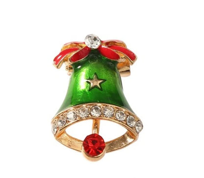 Cute Christmas Hat Christmas Tree Santa Claus Rhinestone Enamel Inlay Rhinestones Pearl Women'S Brooches