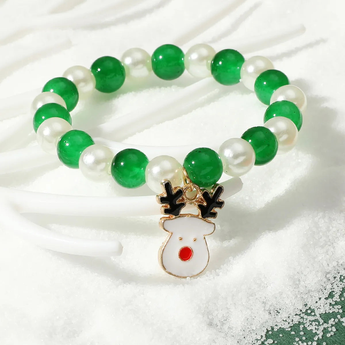 Cute Christmas Hat Elk Beaded Alloy Plating Women's Bracelets