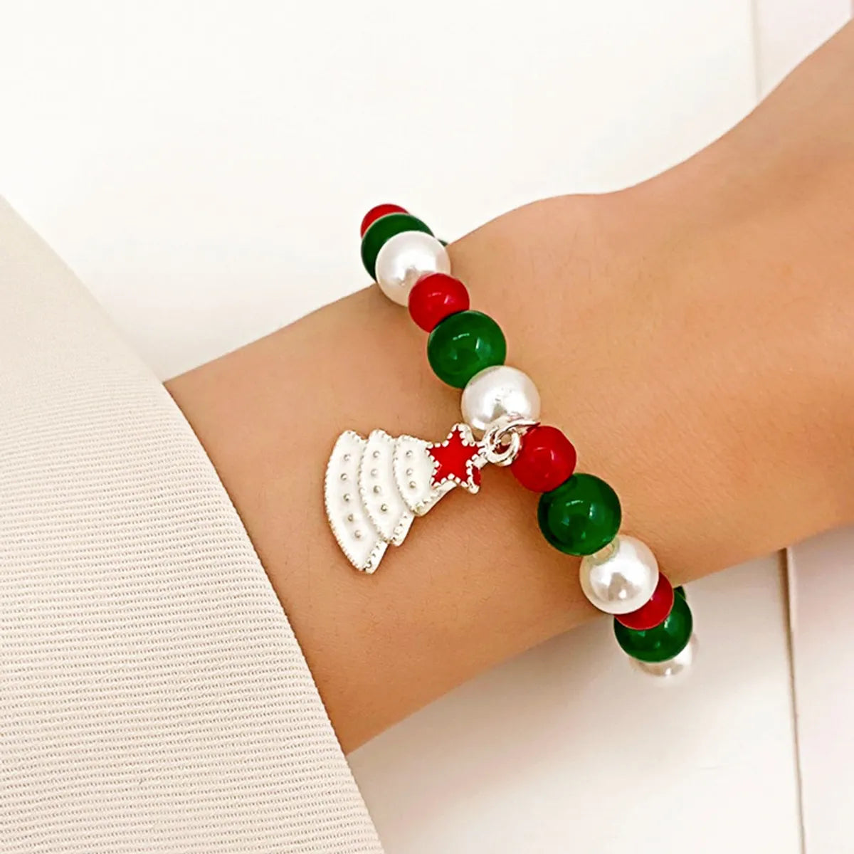 Cute Christmas Hat Elk Beaded Alloy Plating Women's Bracelets