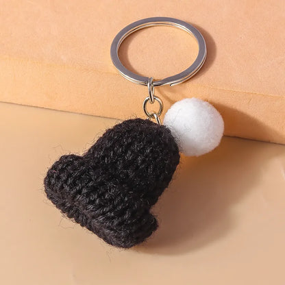 Cute Christmas Hat Knit Zinc Alloy Christmas Bag Pendant Keychain