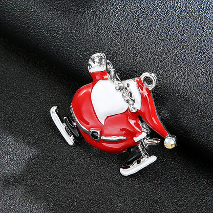 Cute Christmas Hat Santa Claus Elk Alloy Plating Men'S Brooches