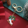 Cute Christmas Shoe And Sleigh Zinc Alloy Keychain Pendant Holiday Gift Ornament Decoration