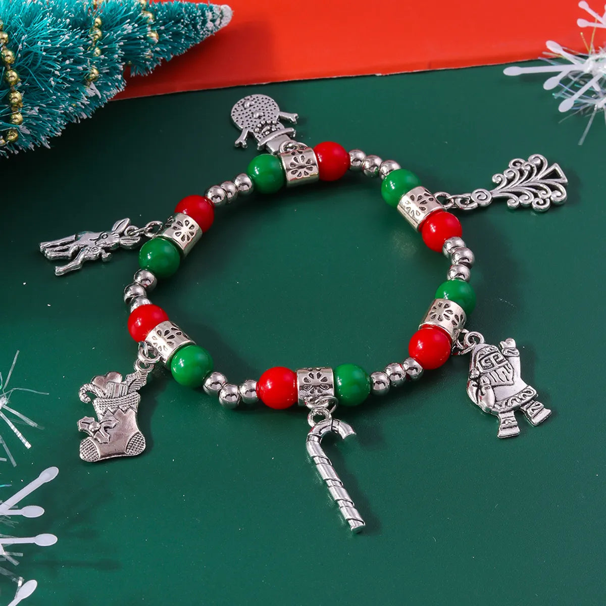 Cute Christmas Streetwear Christmas Hat Christmas Tree Alloy Wholesale Bracelets