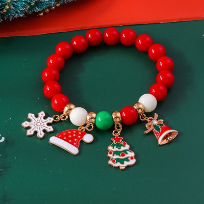 Cute Christmas Streetwear Christmas Hat Christmas Tree Alloy Wholesale Bracelets