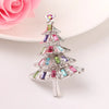 Cute Christmas Tree Alloy Plating Inlay Rhinestones Unisex Brooches