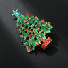 Cute Christmas Tree Brooch Zinc Alloy Oil Painted Diamond Encrusted Holiday Pin For Suit Jackets Festive Decorative Accessory