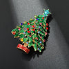 Cute Christmas Tree Brooch Zinc Alloy Oil Painted Diamond Encrusted Holiday Pin For Suit Jackets Festive Decorative Accessory