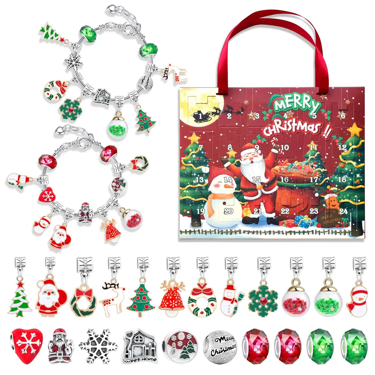 Cute Christmas Tree Santa Claus Alloy Plating Christmas Kid'S Bracelets